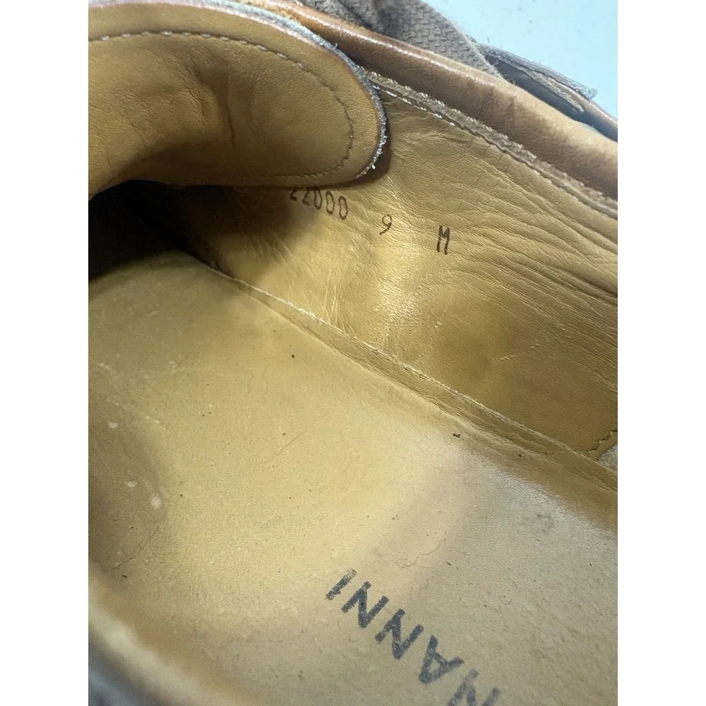 Magnanni Brown‎ Leather Comfort Men's Casual Lace Up Sneakers Size 9